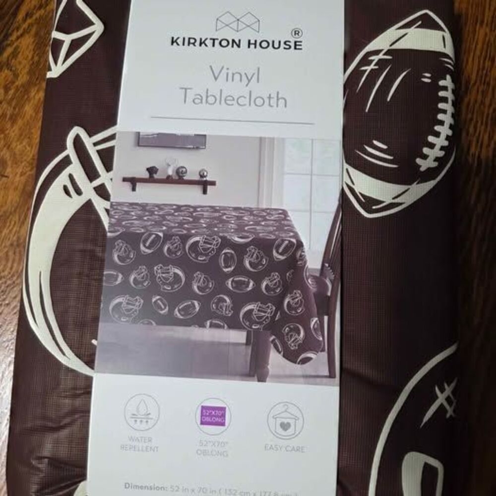 Kirkton House 52x70 Oblong vinyl tablecloth football print